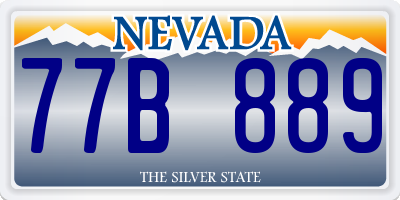 NV license plate 77B889