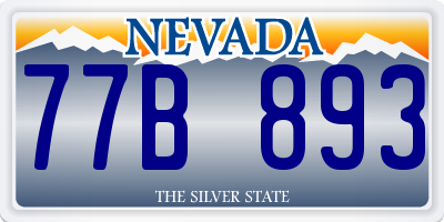 NV license plate 77B893