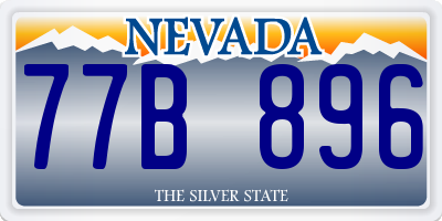 NV license plate 77B896