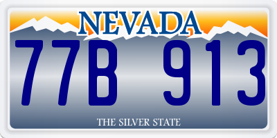 NV license plate 77B913