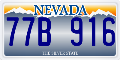 NV license plate 77B916