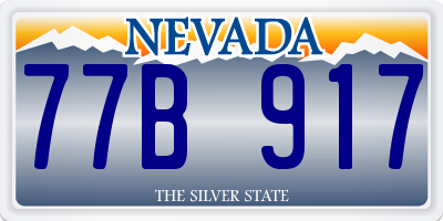 NV license plate 77B917