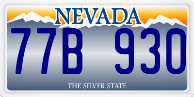 NV license plate 77B930