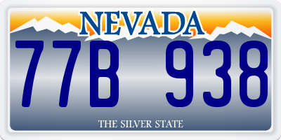 NV license plate 77B938