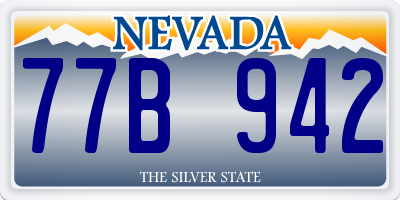 NV license plate 77B942