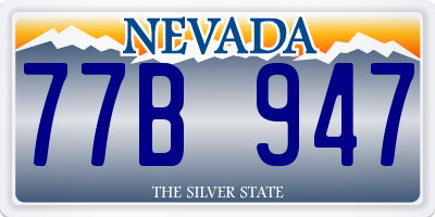 NV license plate 77B947