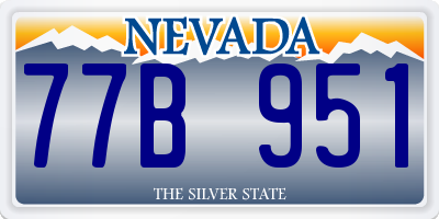 NV license plate 77B951