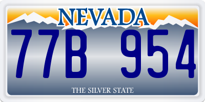 NV license plate 77B954