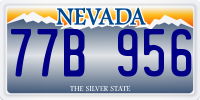 NV license plate 77B956