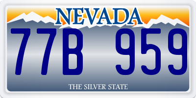 NV license plate 77B959