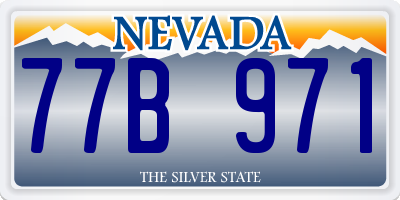 NV license plate 77B971