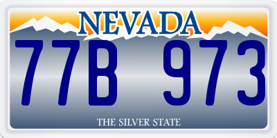 NV license plate 77B973