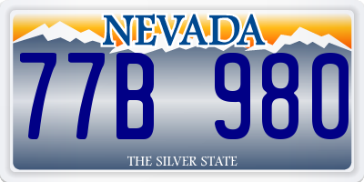 NV license plate 77B980