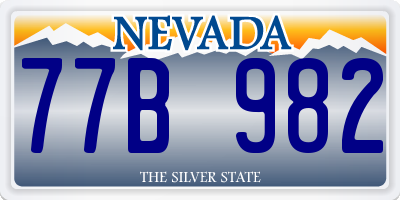 NV license plate 77B982