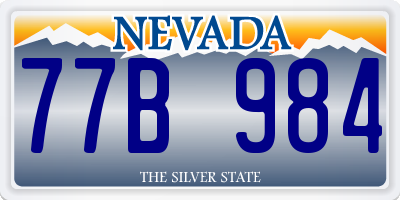 NV license plate 77B984