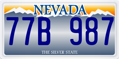 NV license plate 77B987