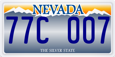 NV license plate 77C007