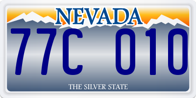 NV license plate 77C010