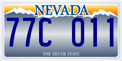 NV license plate 77C011