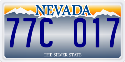NV license plate 77C017