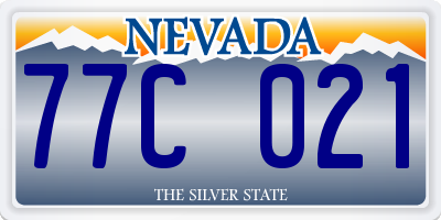 NV license plate 77C021