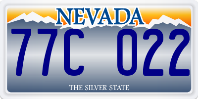 NV license plate 77C022