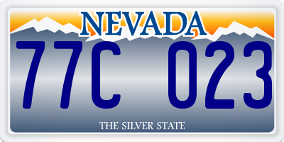 NV license plate 77C023