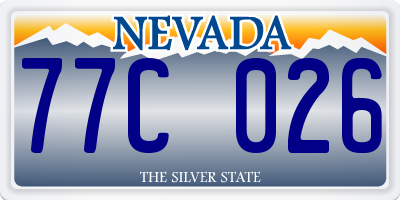 NV license plate 77C026