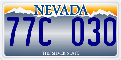 NV license plate 77C030