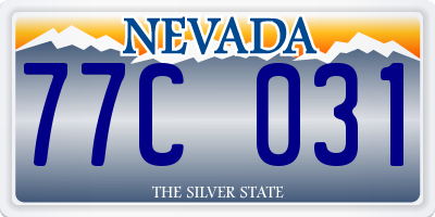 NV license plate 77C031