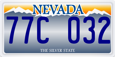 NV license plate 77C032