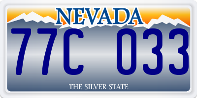 NV license plate 77C033