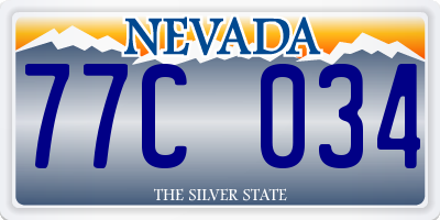 NV license plate 77C034