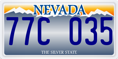 NV license plate 77C035