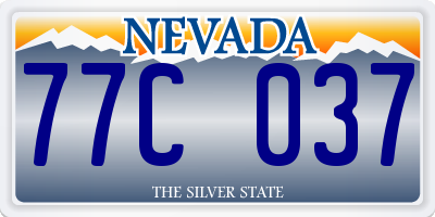 NV license plate 77C037