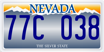 NV license plate 77C038