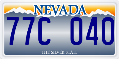 NV license plate 77C040