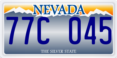 NV license plate 77C045