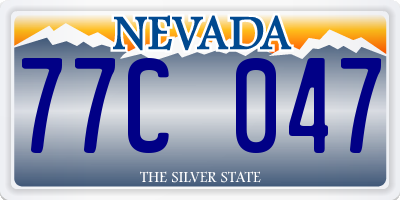 NV license plate 77C047