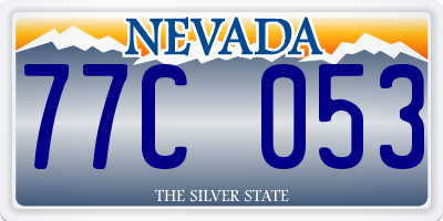 NV license plate 77C053