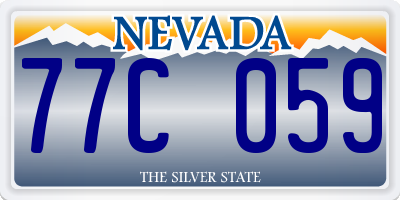 NV license plate 77C059