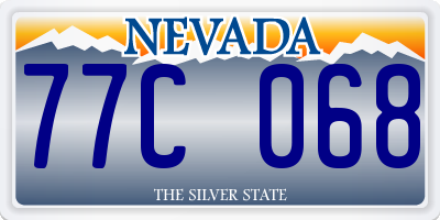 NV license plate 77C068