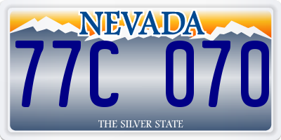 NV license plate 77C070