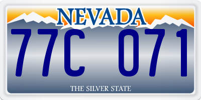 NV license plate 77C071