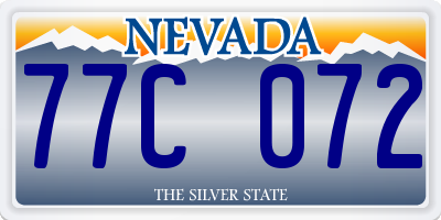NV license plate 77C072
