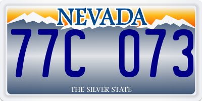 NV license plate 77C073