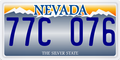 NV license plate 77C076