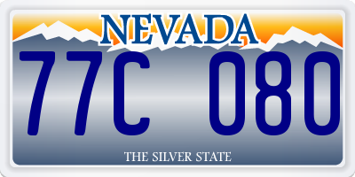 NV license plate 77C080