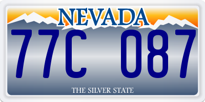 NV license plate 77C087