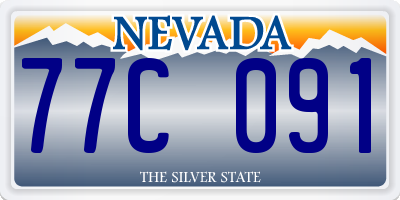 NV license plate 77C091